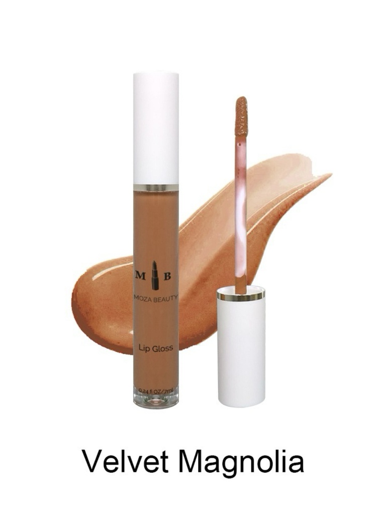MOZA BEAUTY Vegan Lip Gloss – 16H Long Lasting Shine (Velvet Magnolia) copy