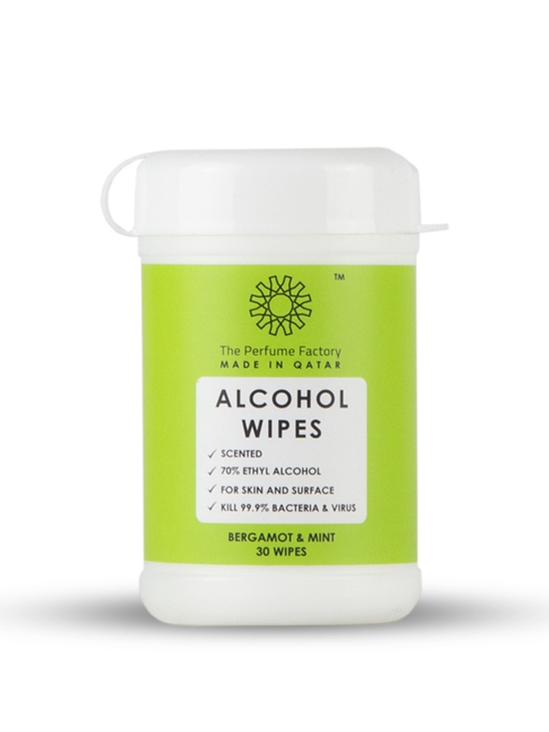 ALCOHOL WIPES - BERGAMOT & MINT - 30 PCS
