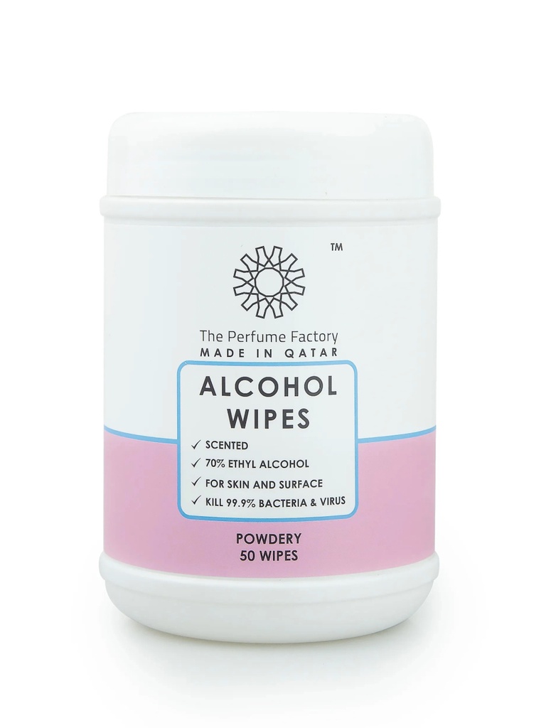 ALCOHOL WIPES - POWDERY - 50 PCS