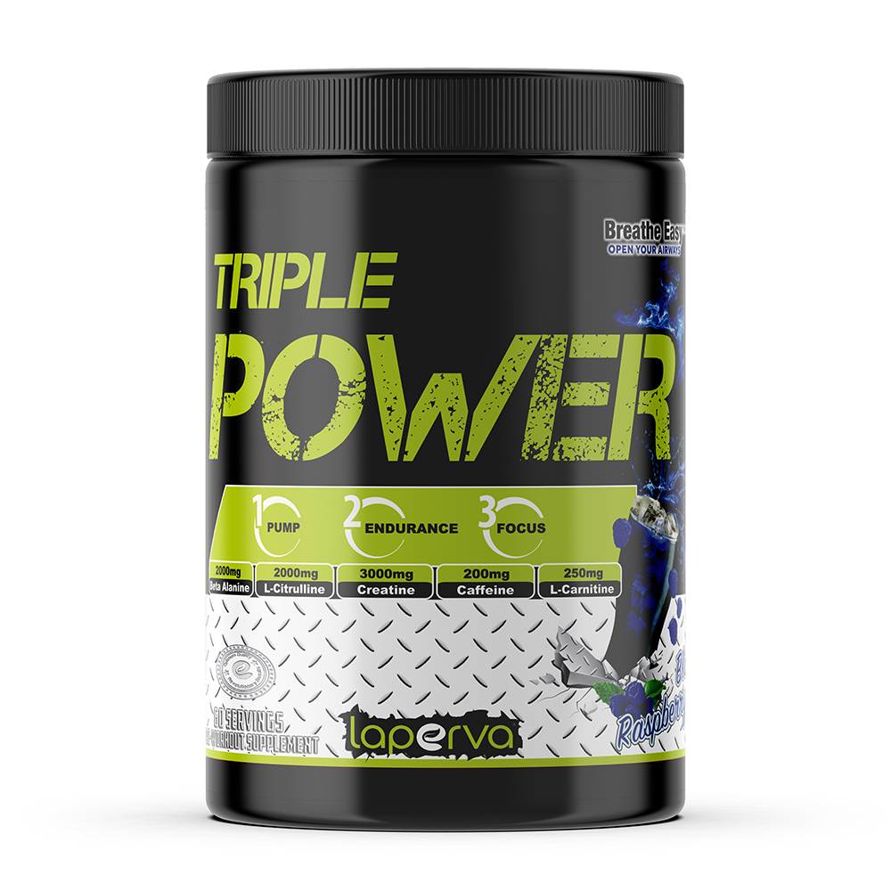 Laperva Triple Power Pre-Workout, Blue Raspberry, 60