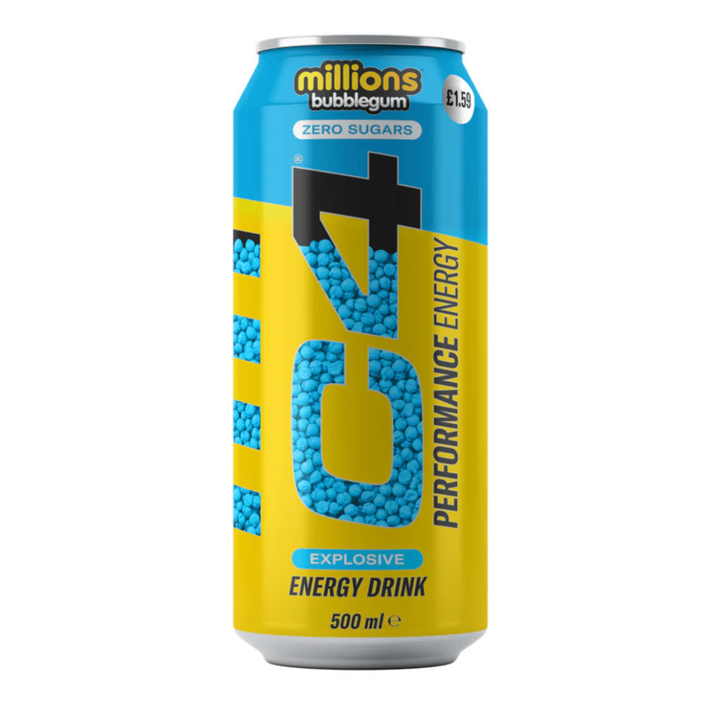 Cellucor C4 Original Carbonated Energy Drink, Millions Bubblegum, 500 ML