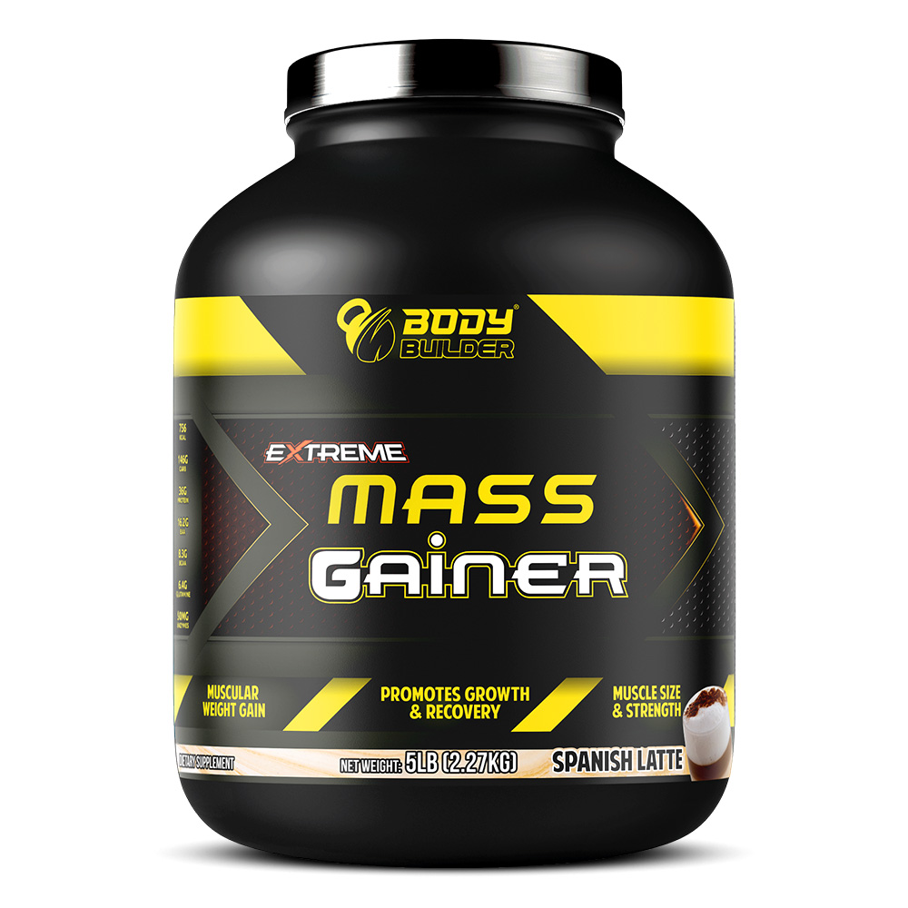 Body Builder Extreme Mass Gainer, Spanish Latte, 5 LB