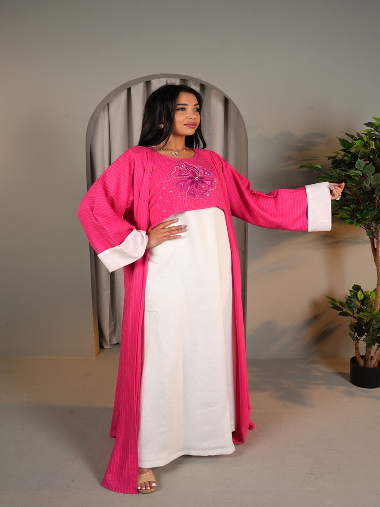 Elegant jalabiya with unique hand embroidery