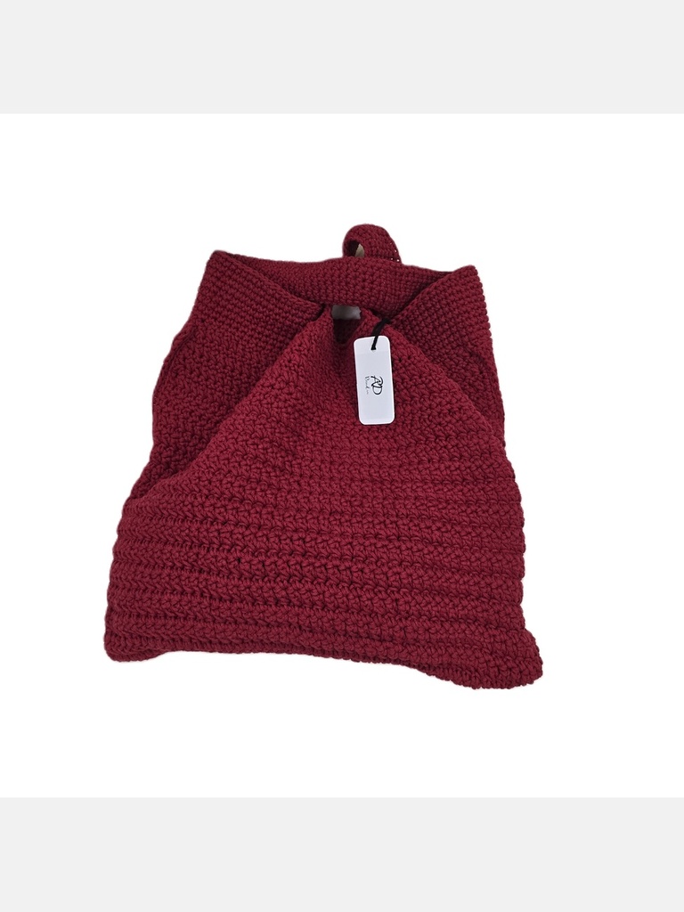 حقيبة كروشيه بلون المارون