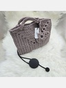 Smokey Grey Crochet Tote Top Handle Handbag