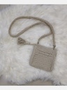 Beige Mini Cross Crochet Handbag