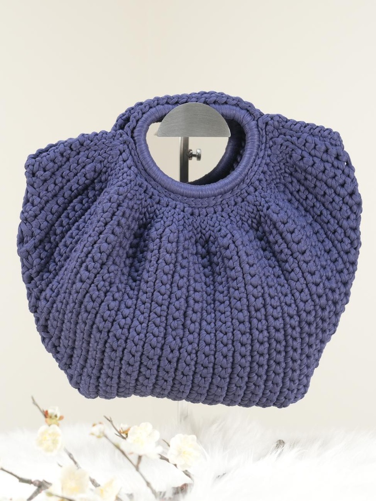 Light Navy Blue Bag - With D Shape Handle