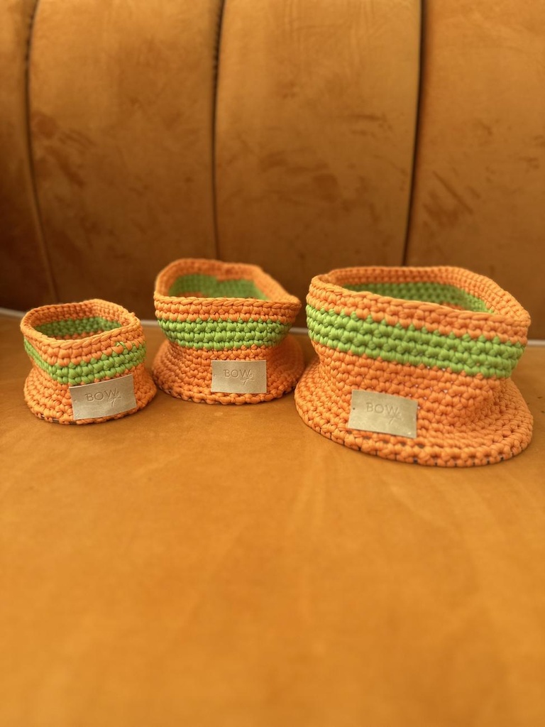 Orange and Green Crochet Baskets
