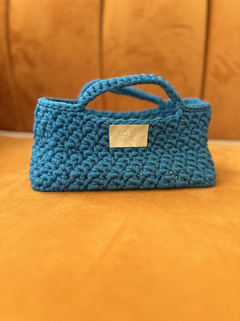 Turquoise Crochet Basket