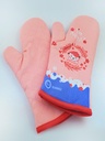 Cotton & Silicone Pink Oven Mitts
