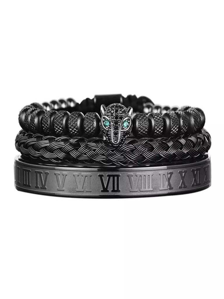 Panther Luxery Multi-Layer Titanum Bracelet Set - 1010