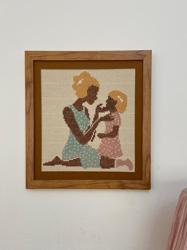 Hand-Embroidered Cross Stitch Artwork