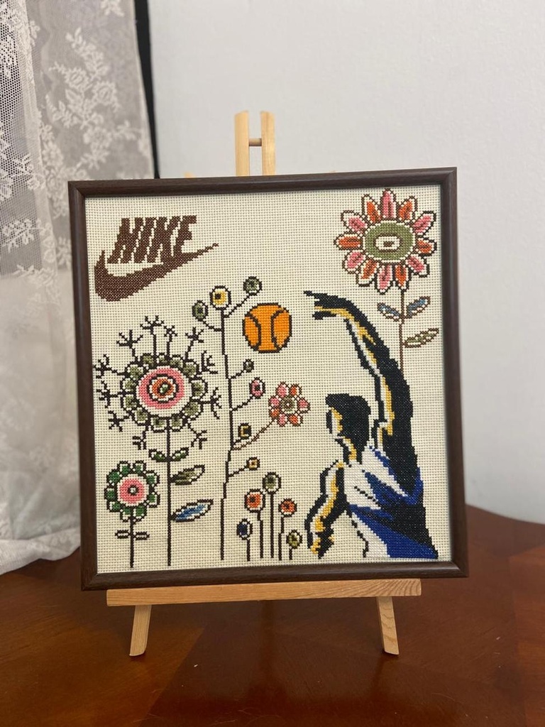 Basketball Player & Flowers with Nike Logo