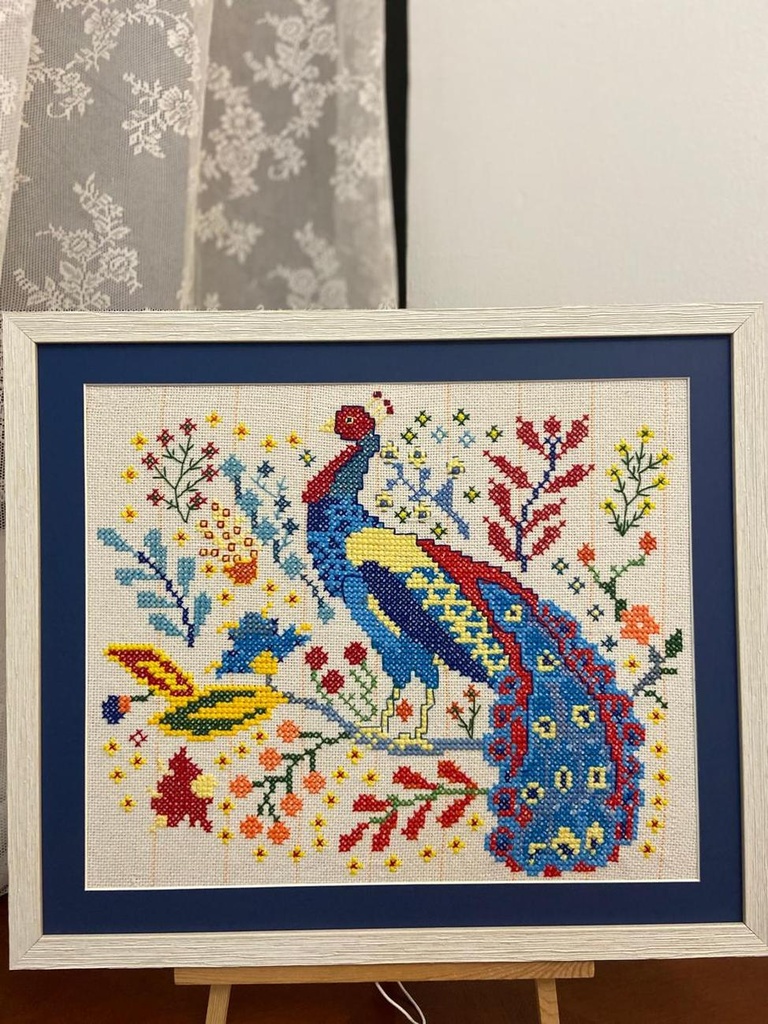 Royal Peacock Embroidery Artwork
