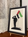 Embroidery Artwork "Soldier Saluting the UAE Flag"
