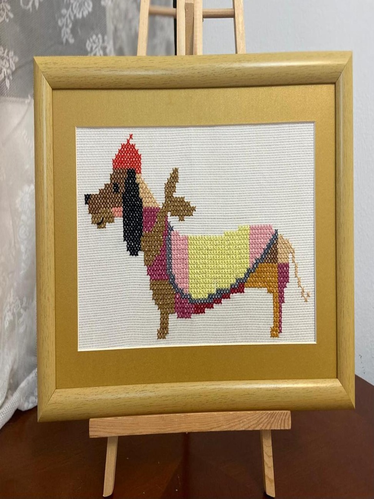 Embroidery Artwork "Dachshund Dog in Winter Outfit"