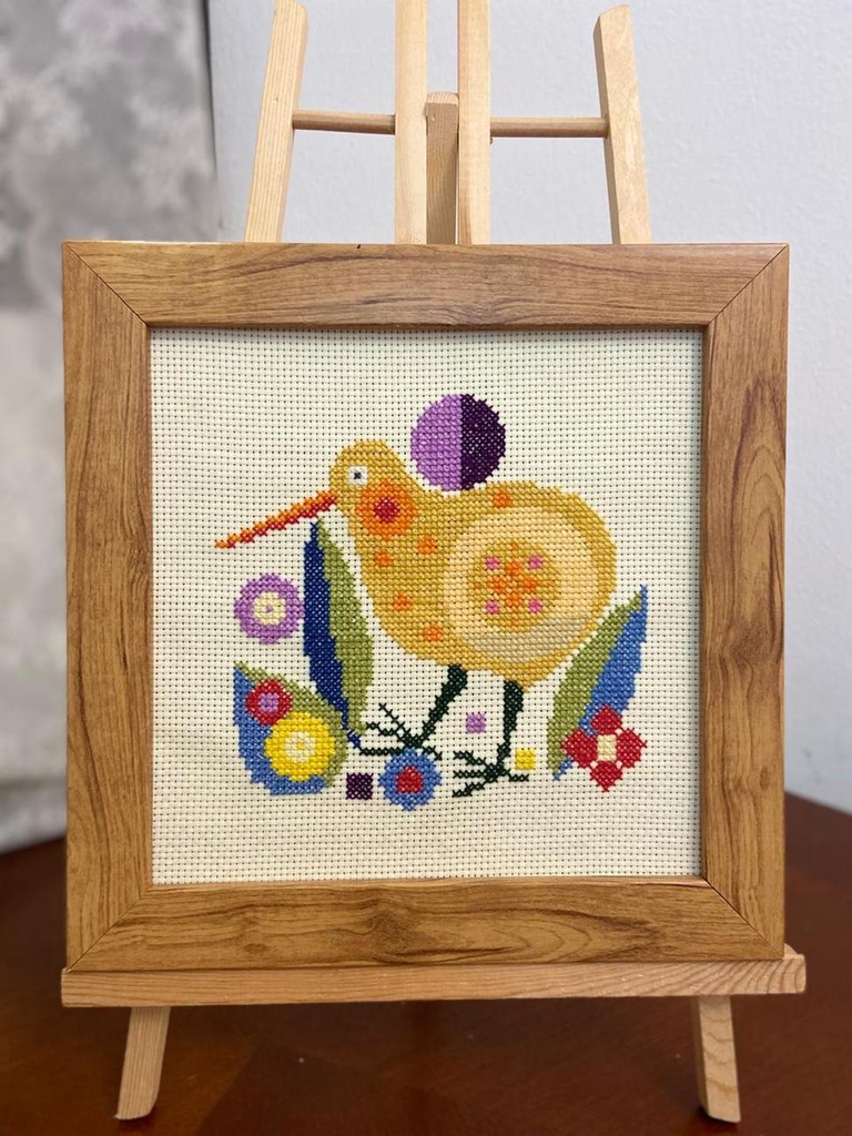 Embroidery Artwork "Scandinavian Kiwi Bird