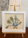 Embroidery Artwork "Decorative Peacock in European Folk Art Style"