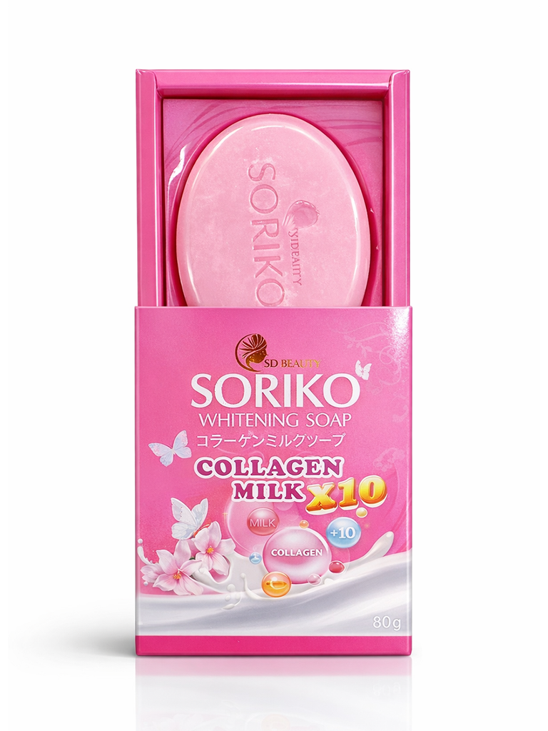 SORIKO - صابون الكولاجين بالحليب للتفتيح 10x – للتفتيح والتجديد.