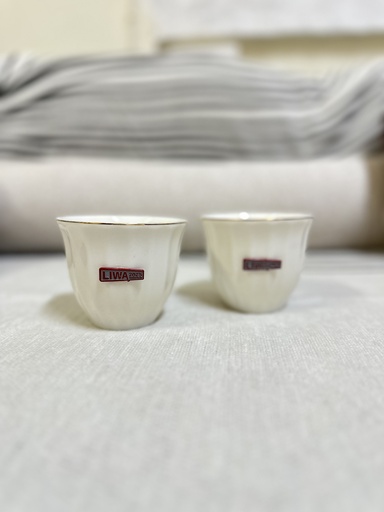 مدخن و كوب ابيض بشعار حديدي