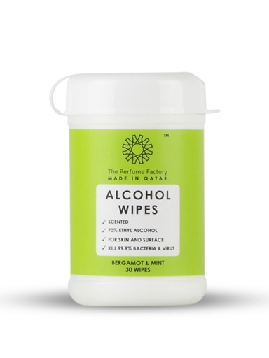ALCOHOL WIPES - BERGAMOT & MINT - 30 PCS
