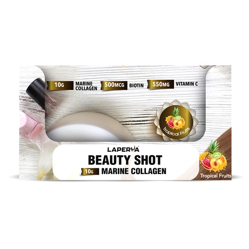 Laperva Beauty Shot Marine Collagen, Box of 12 Shots, Tropical Fruits