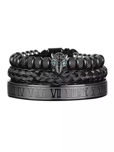 Panther Luxery Multi-Layer Titanum Bracelet Set - 1010
