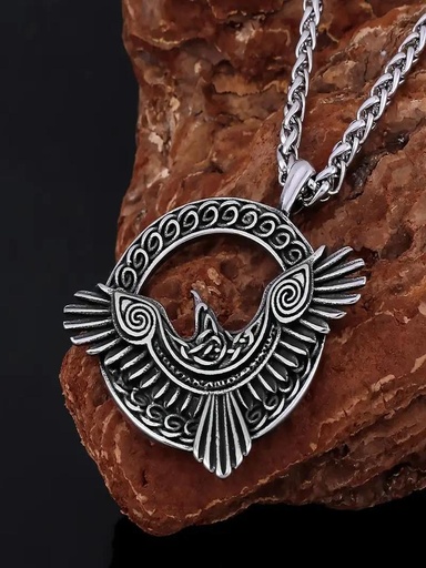 Silver Phoenix Emblem Necklace - 505