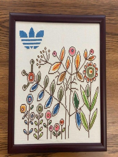 Floral Embroidery with Adidas Logo Accent