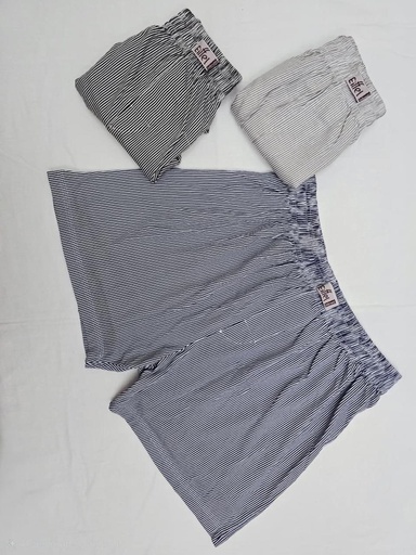 ) of comfortable men’s thin-stripe boxer shorts, knitted from 100% premium Syrian cotton.